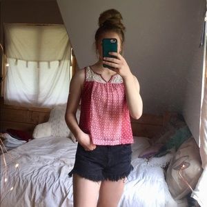 Arizona Womens Small Sleeveless Crochet Top